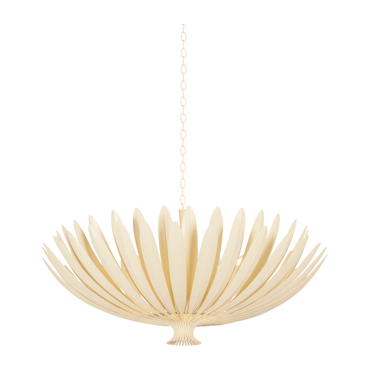12-Light Botanical Leaf Chandelier / Cream Plaster