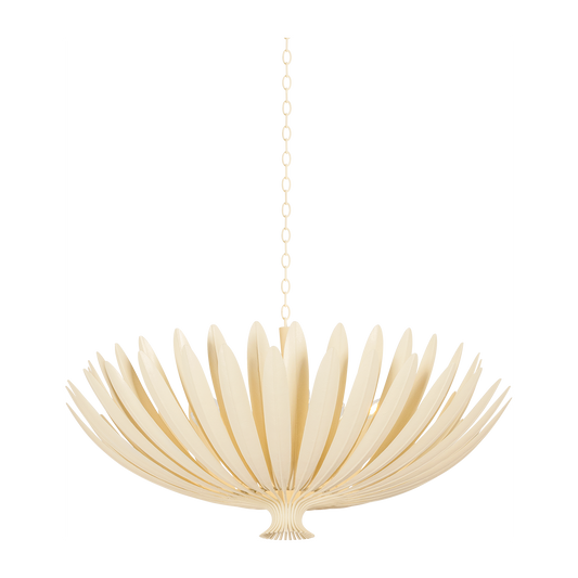 12-Light Botanical Leaf Chandelier / Cream Plaster