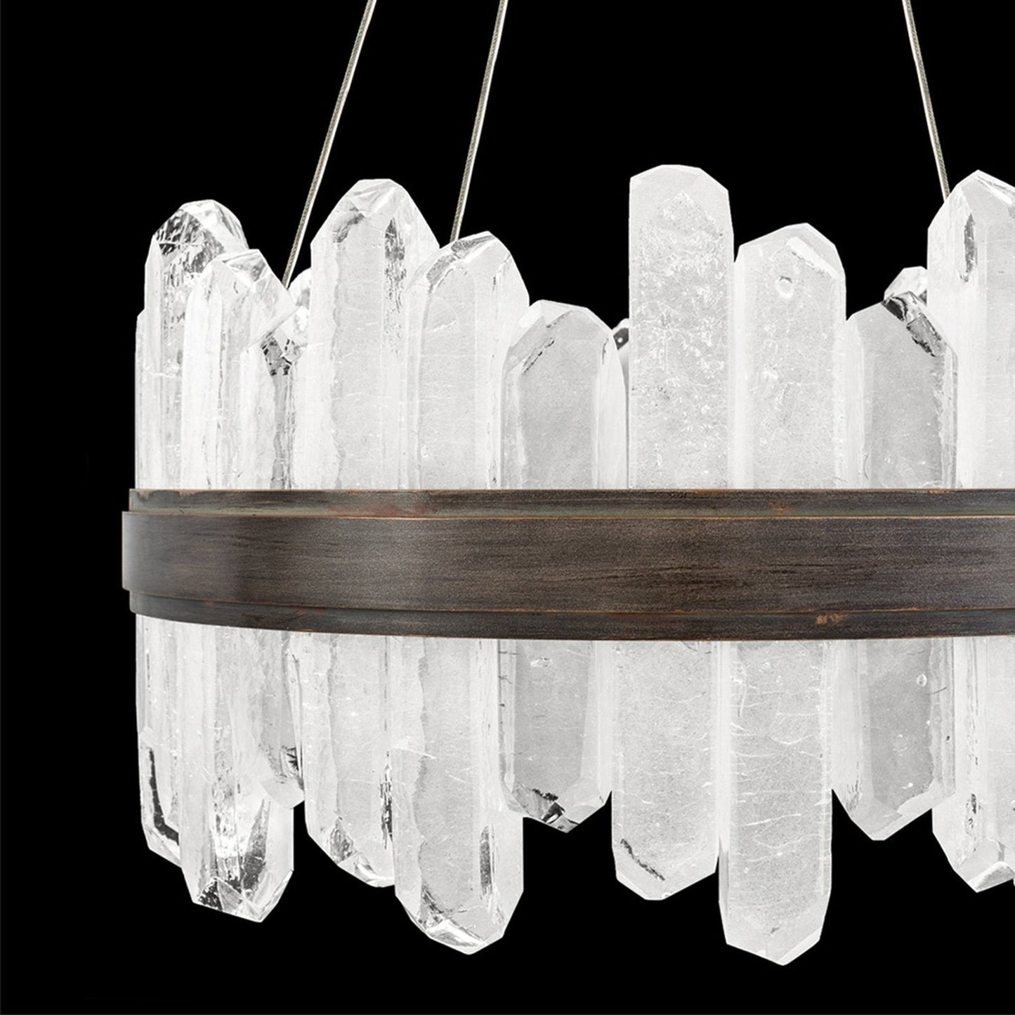 21-Inch Round Crystal LED Pendant Light / Gold