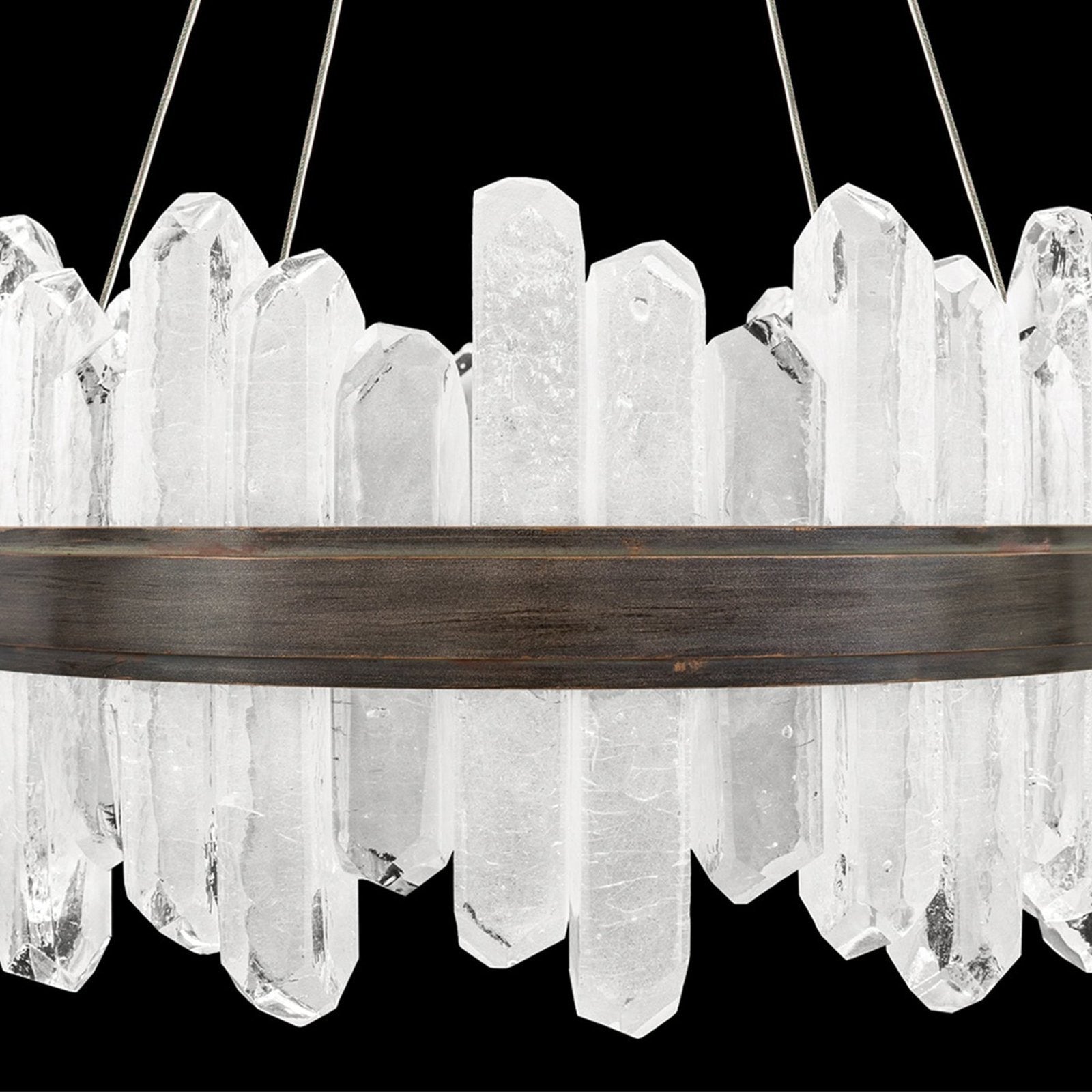 21-Inch Round Crystal LED Pendant Light / Silver