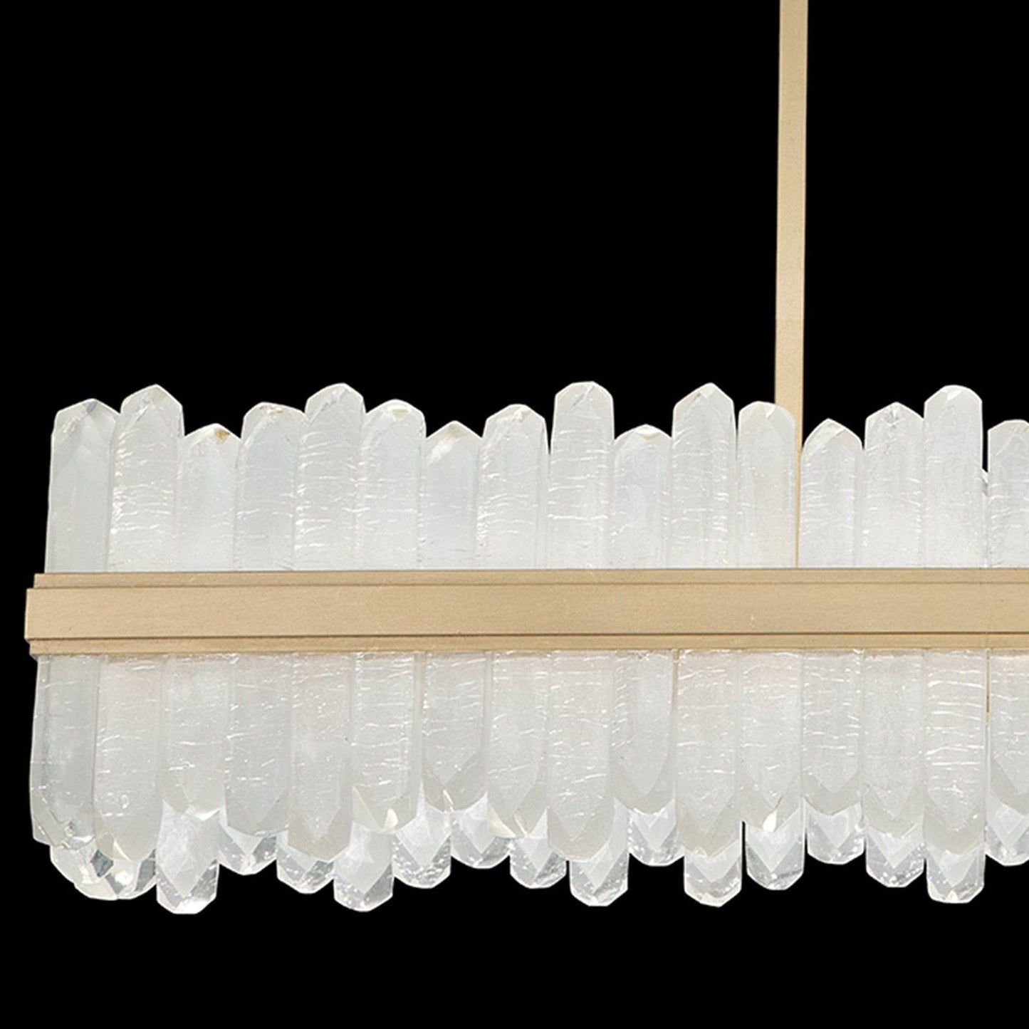 48-Inch Rectangular Crystal LED Pendant Light / Silver