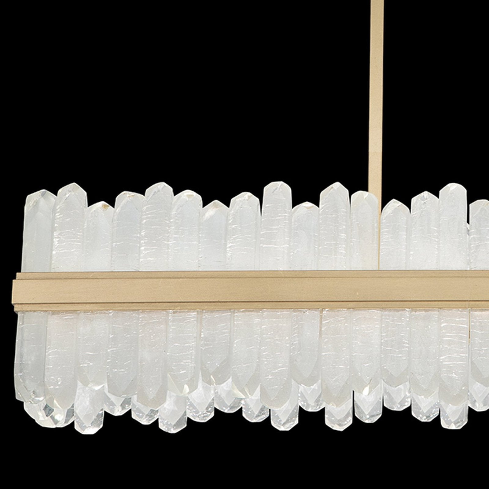 48-Inch Rectangular Crystal LED Pendant Light / Silver