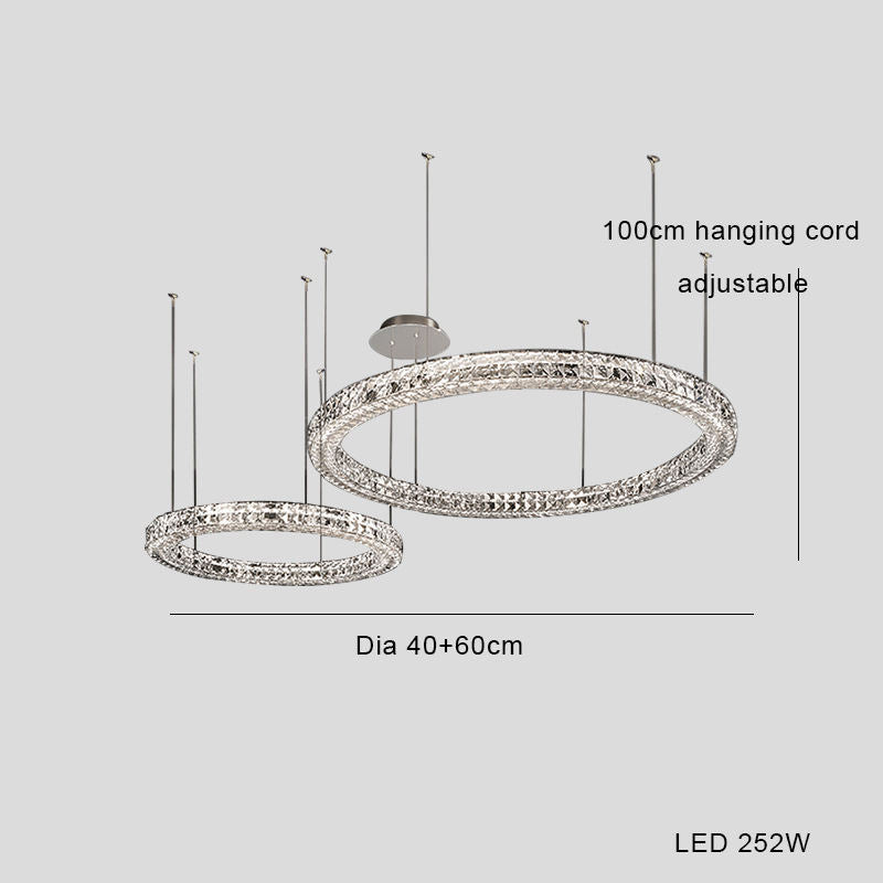 800mm Crystal LED Chandelier / Small / Tricolor LED light