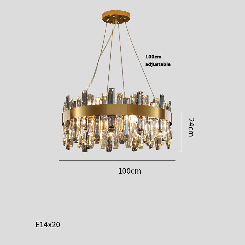 Adjustable Stainless Steel Crystal Chandelier