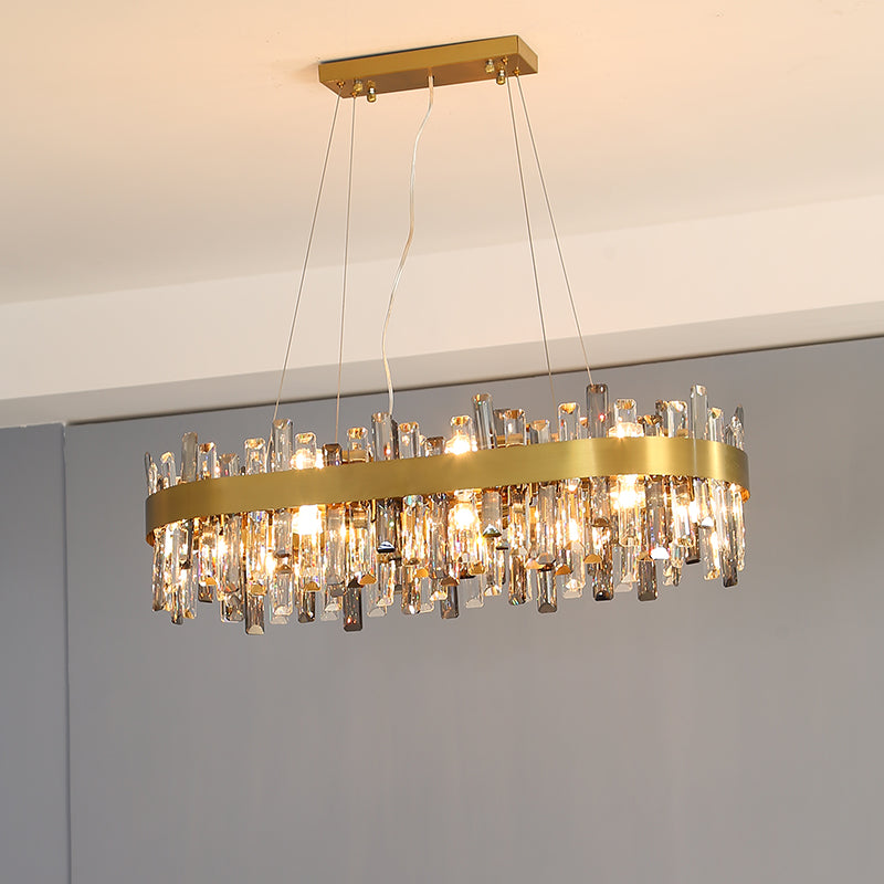Adjustable Stainless Steel Crystal Chandelier