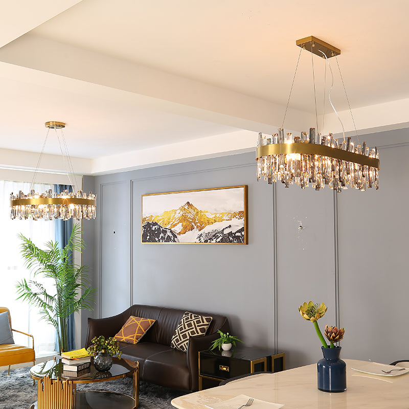 Adjustable Stainless Steel Crystal Chandelier