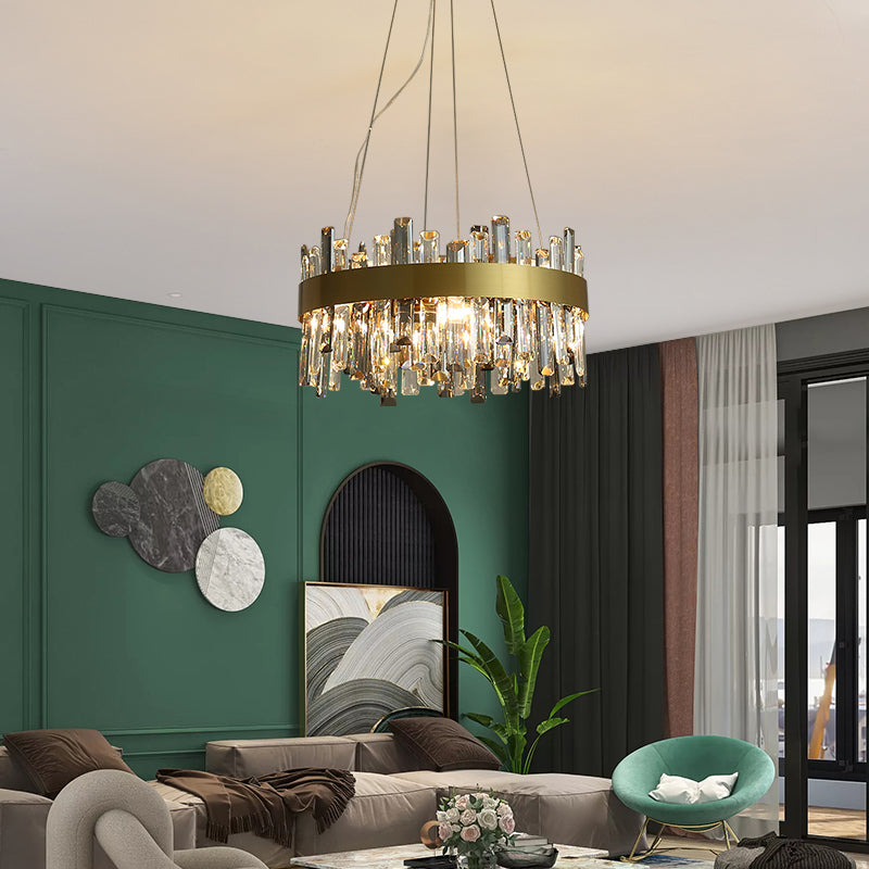 Adjustable Stainless Steel Crystal Chandelier / 50cm