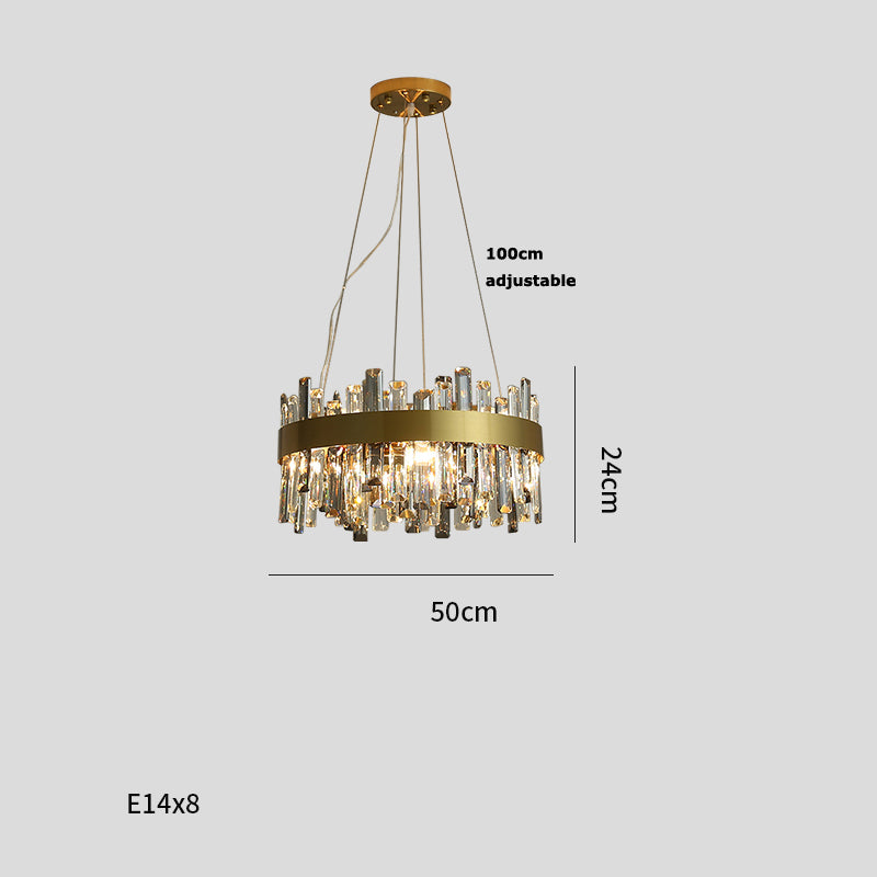 Adjustable Stainless Steel Crystal Chandelier / 60cm