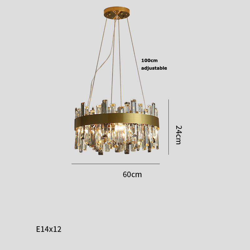 Adjustable Stainless Steel Crystal Chandelier
