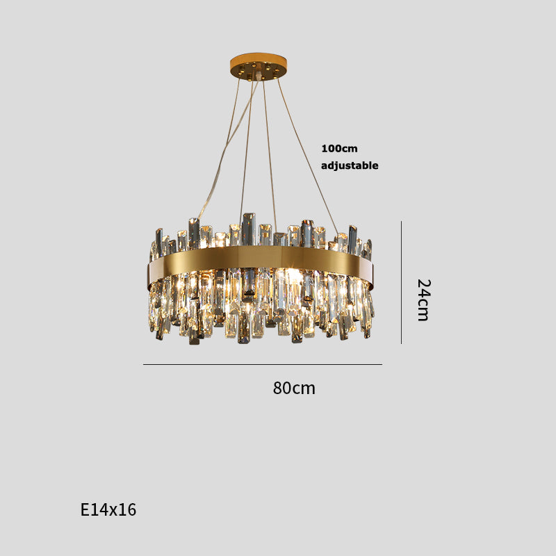Adjustable Stainless Steel Crystal Chandelier / 80cm