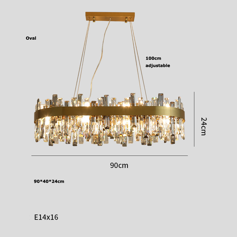 Adjustable Stainless Steel Crystal Chandelier / 90cm