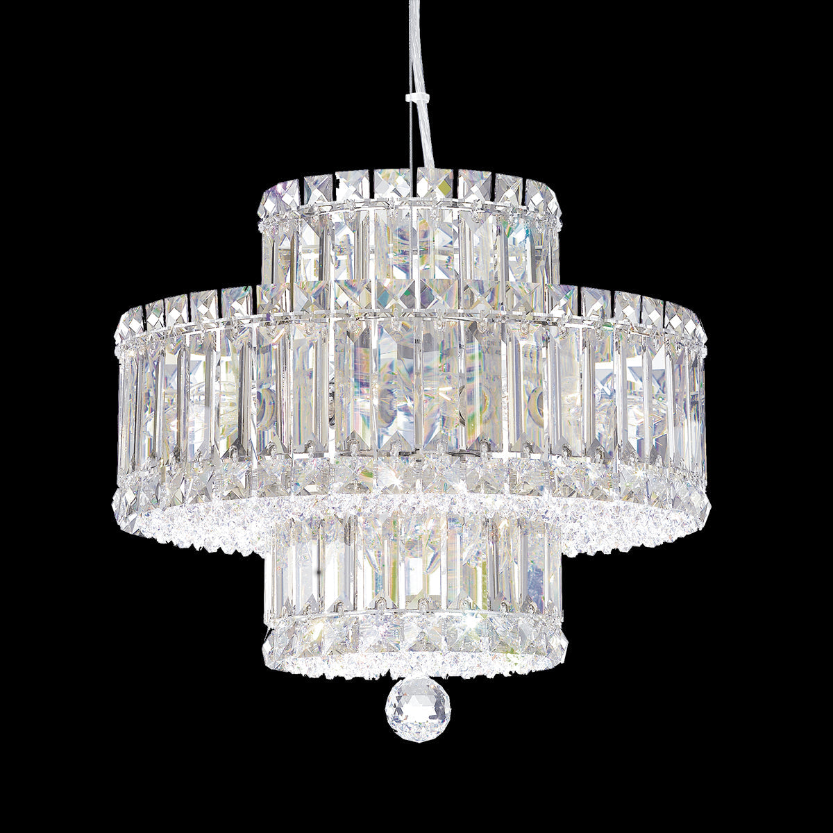 Art Deco Crystal Pendant Light / Clear Optic Crystal