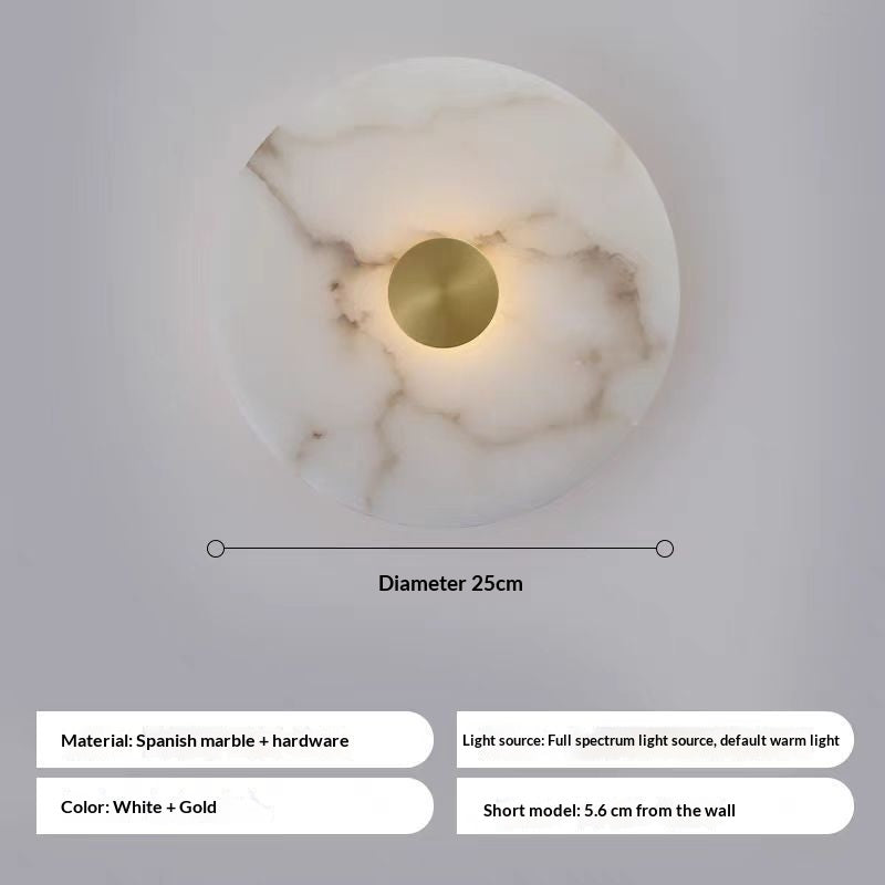 Modern Minimalist Marble Wall Light / A style / 16CM