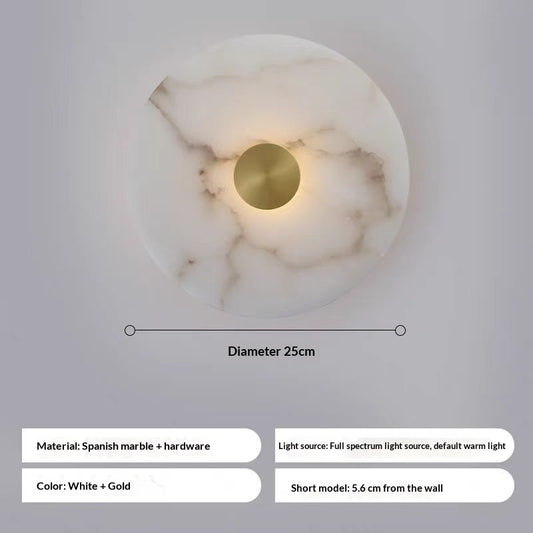 Modern Minimalist Marble Wall Light / A style / 16CM
