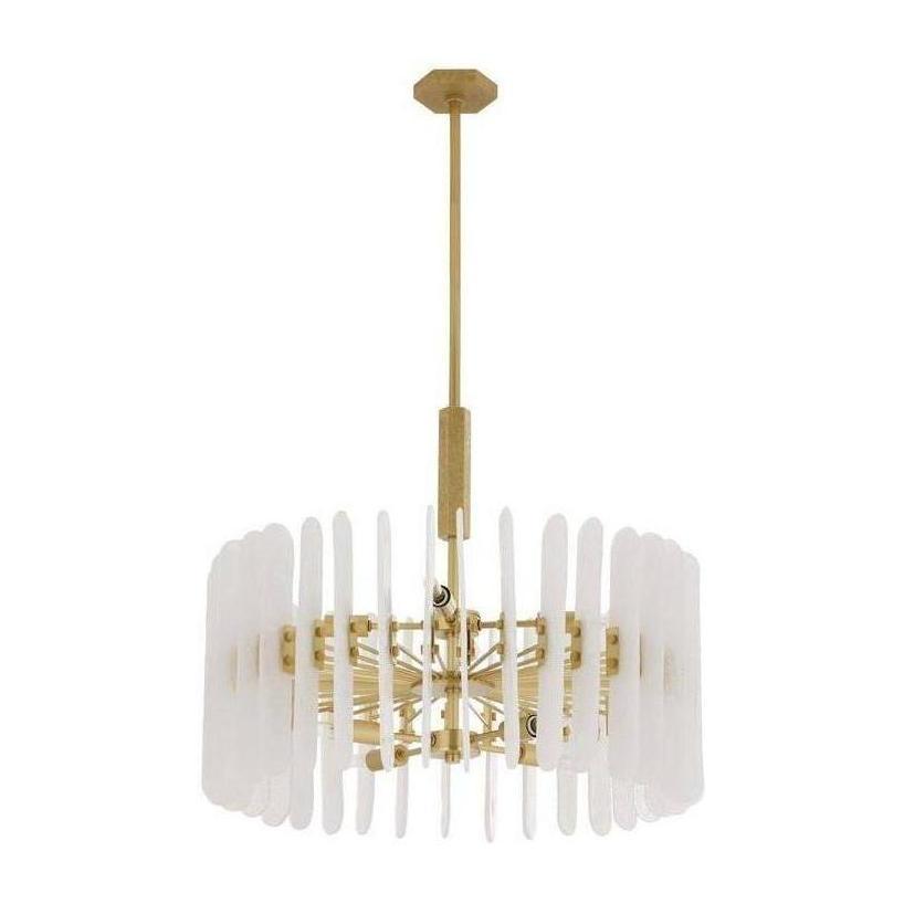 Seedy Glass Antique Brass Chandelier