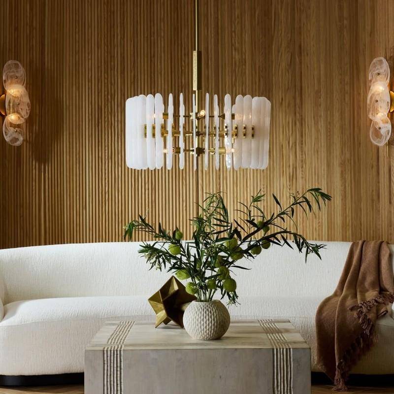 Seedy Glass Antique Brass Chandelier / Black / Large