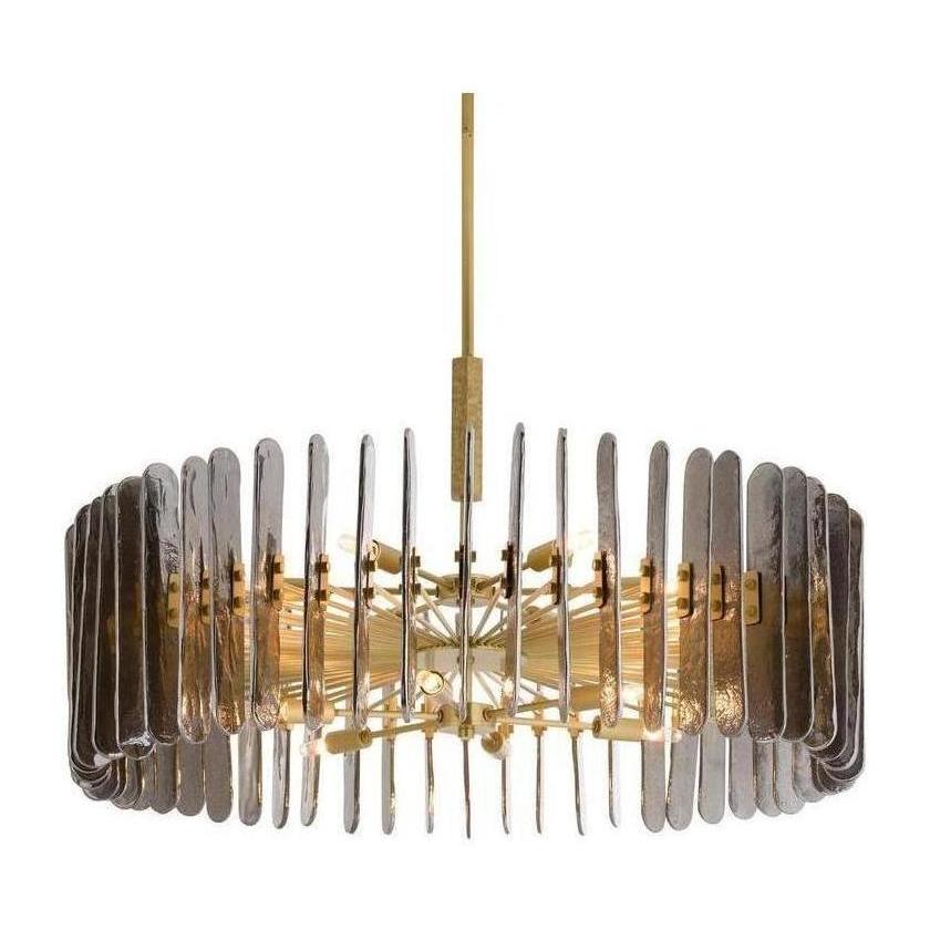 Seedy Glass Antique Brass Chandelier
