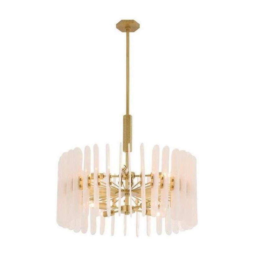 Seedy Glass Antique Brass Chandelier