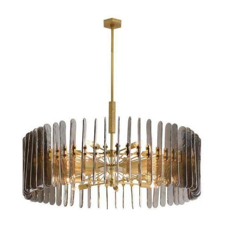 Seedy Glass Antique Brass Chandelier