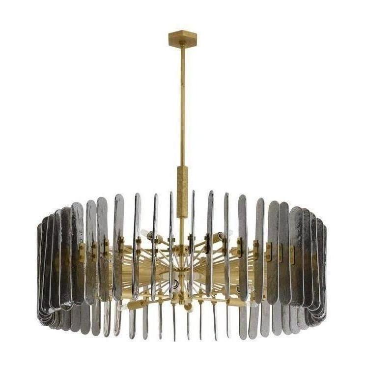 Seedy Glass Antique Brass Chandelier