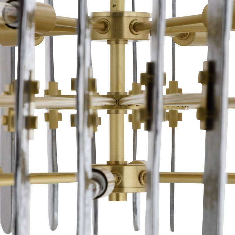 Seedy Glass Antique Brass Chandelier