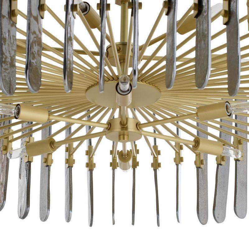 Seedy Glass Antique Brass Chandelier