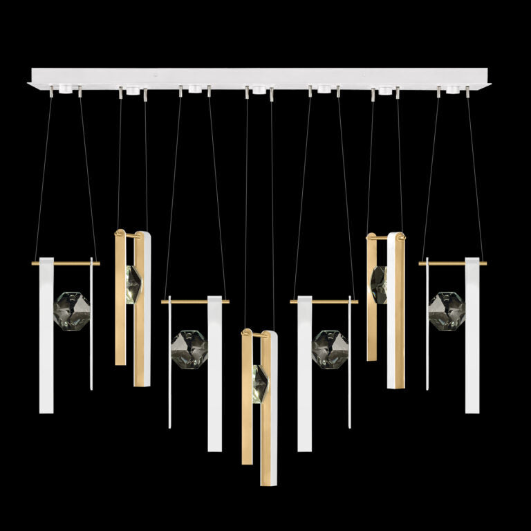 Seven-Drop Crystal LED Pendant Light / White