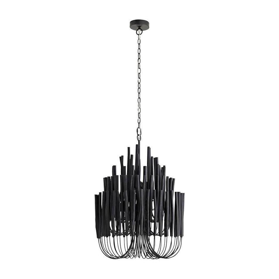 Tiered Black Wood Chandelier