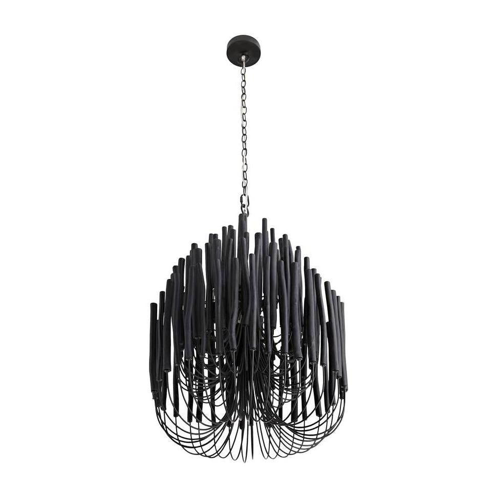 Tiered Black Wood Chandelier